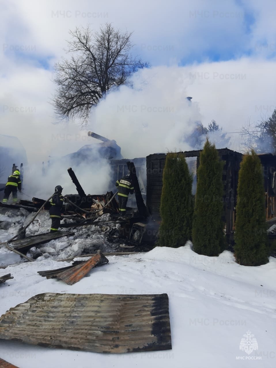 Пожар в жилом доме в городском округе Зарайск